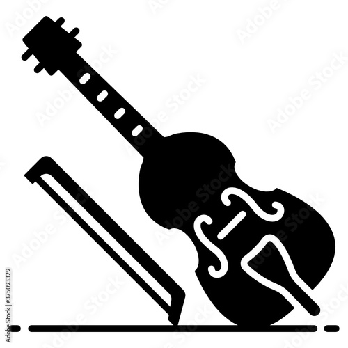 
A largest and lowest pitched bowed, string instrument, double bass icon
