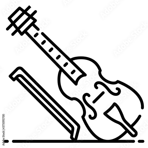 
A largest and lowest pitched bowed, string instrument, double bass icon
