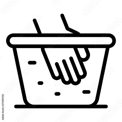 Washing softener basin icon. Outline washing softener basin vector icon for web design isolated on white background