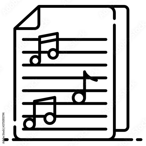 
Music notes, song, melody or tune vector icon for musical apps and websites
