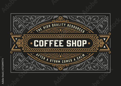 Vintage Vintage Logo for restaurant, coffee shop. Vector layered