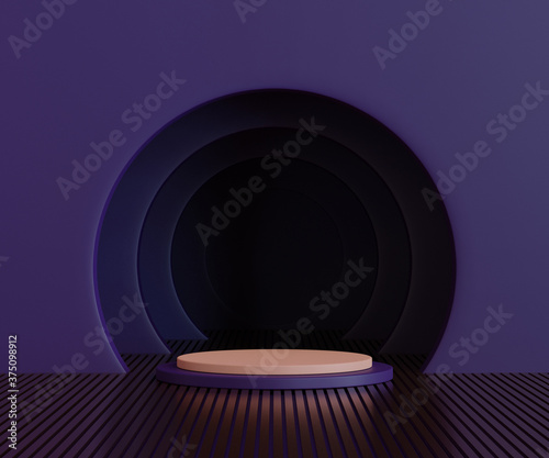 3d render,Abstract Purple background with geometric shape podium for product, Minimal concept, autumn dark pastel color