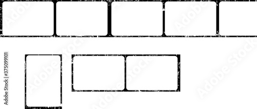 photographic film,vintage picture frames,film stripe,empty frames, free pics space,grunge vector ,isolated on white background