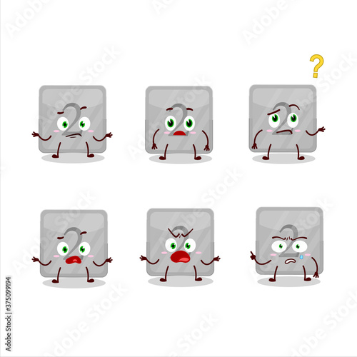 Cartoon character of silver first button with what expression