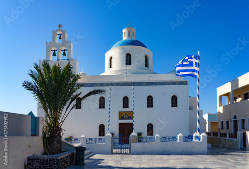church in oia santorini greece