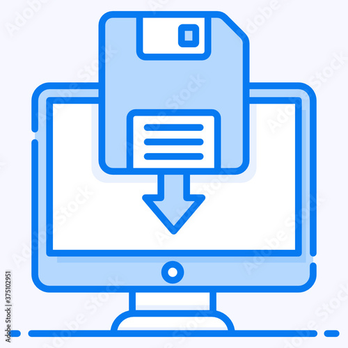 
Electronic data backup design, trendy icon of data reserve 
