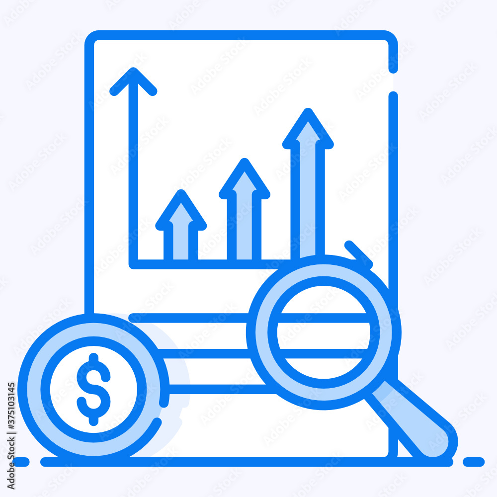 Magnifier on a file, market data concept in trendy style
Magnifier on a file, market data concept in trendy style