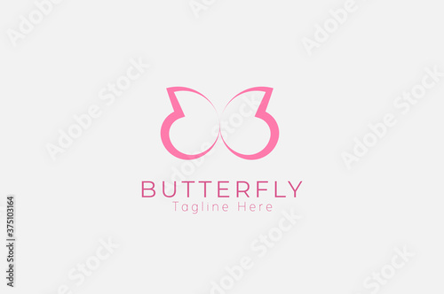 Butterfly Logo,flat design logo template, vector illustration