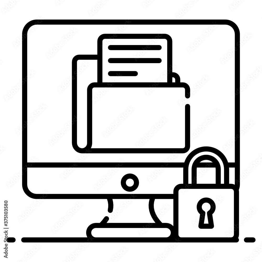 Data security concept, icon of protected folder vector
Data security concept, icon of protected folder vector