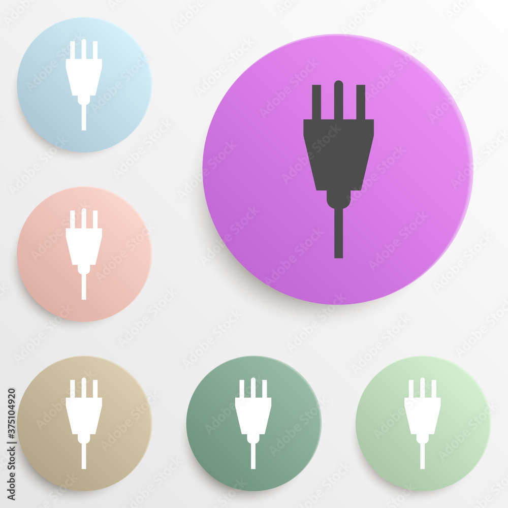 electrical plug badge color set. Simple glyph, flat vector of web icons for ui and ux, website or mobile application electrical plug badge color set. Simple glyph, flat vector of web icons for ui and ux, website or mobile application