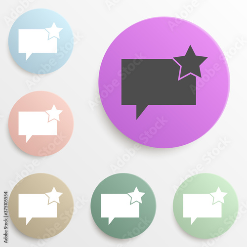 communication bubbles with an asterisk badge color set. Simple glyph, flat vector of web icons for ui and ux, website or mobile application