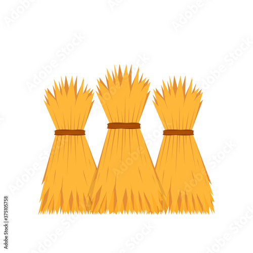 Haystack vector. Haystack on white background.