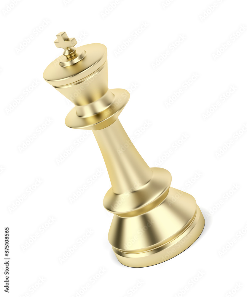 Golden chess king on white background Golden chess king on white background