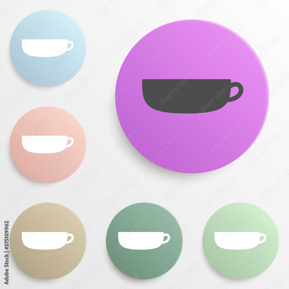 cup of coffee badge color set. Simple glyph, flat vector of web icons for ui and ux, website or mobile application