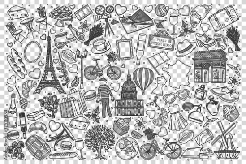 France doodle set
