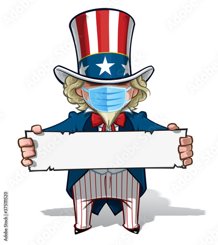 Uncle Sam Holding a Sign - Surgical Mask