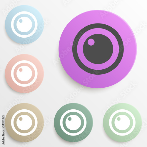 lens badge color set. Simple glyph, flat vector of web icons for ui and ux, website or mobile application