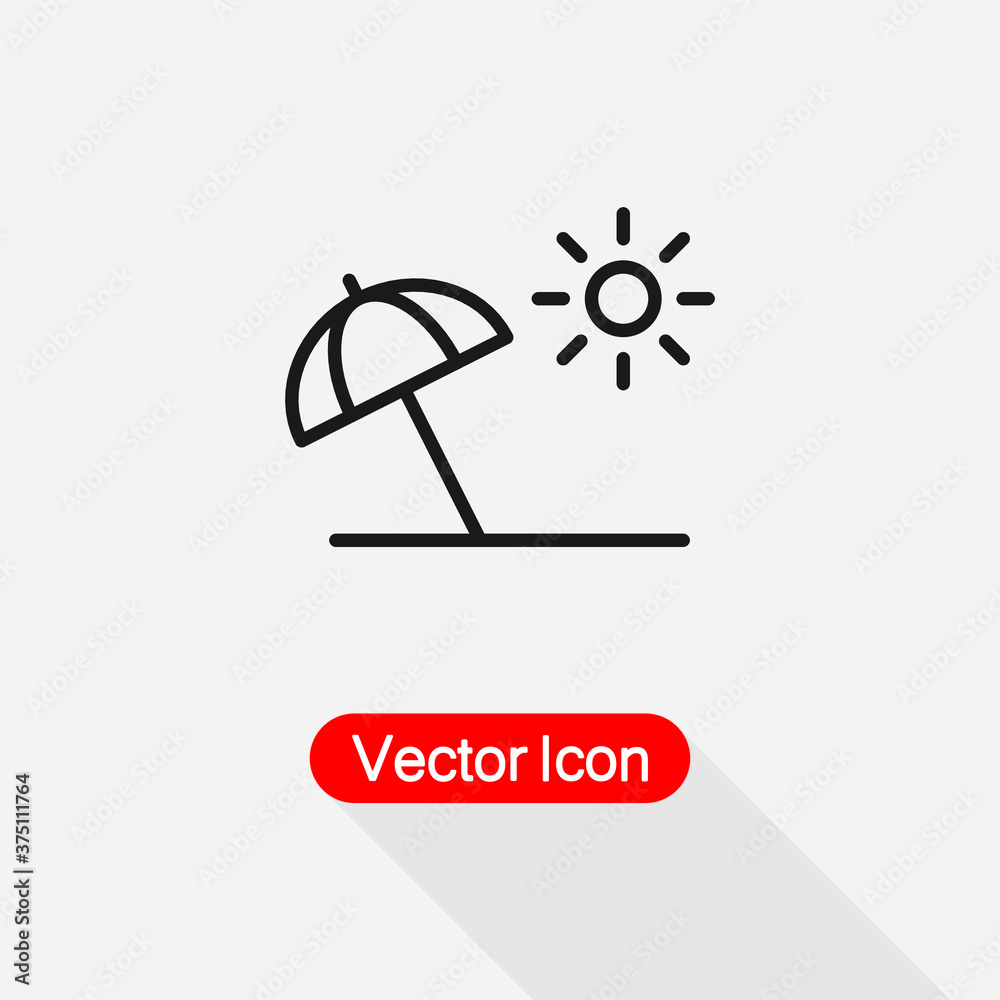Beach Umbrella Icon Vector Illustration Eps10 Beach Umbrella Icon Vector Illustration Eps10