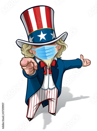 Uncle Sam 'I Want You' Presenting - Surgical Mask