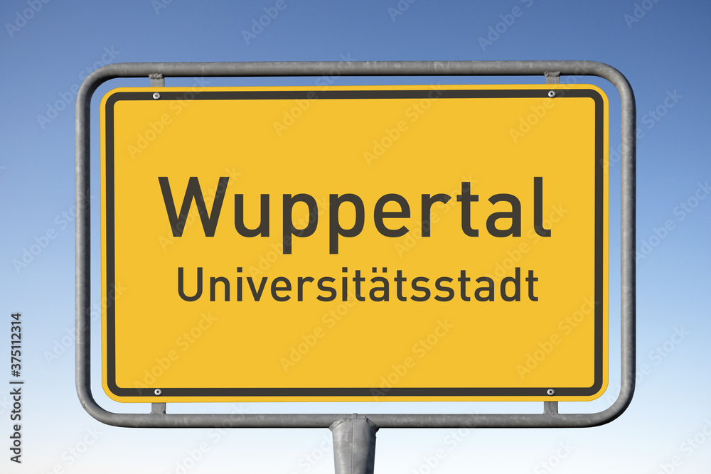 Ortswerbetafel Wuppertal, Universitätsstadt, (Symbolbild)