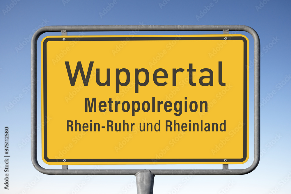 Ortswerbetafel Wuppertal, Metropolregion, Rhein-Ruhr und Rheinland, (Symbolbild)