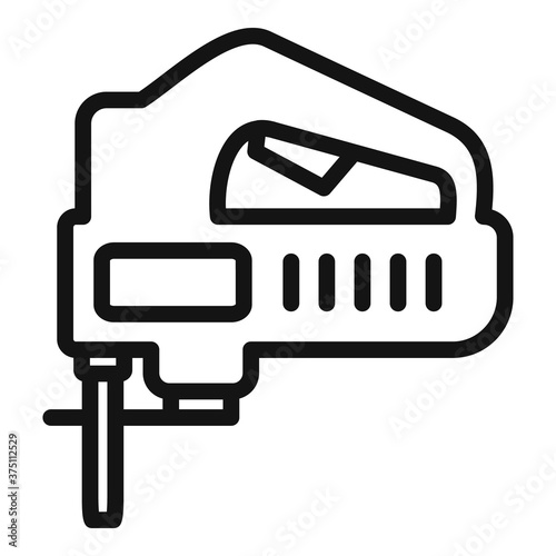 Electric jigsaw icon. Outline electric jigsaw vector icon for web design isolated on white background