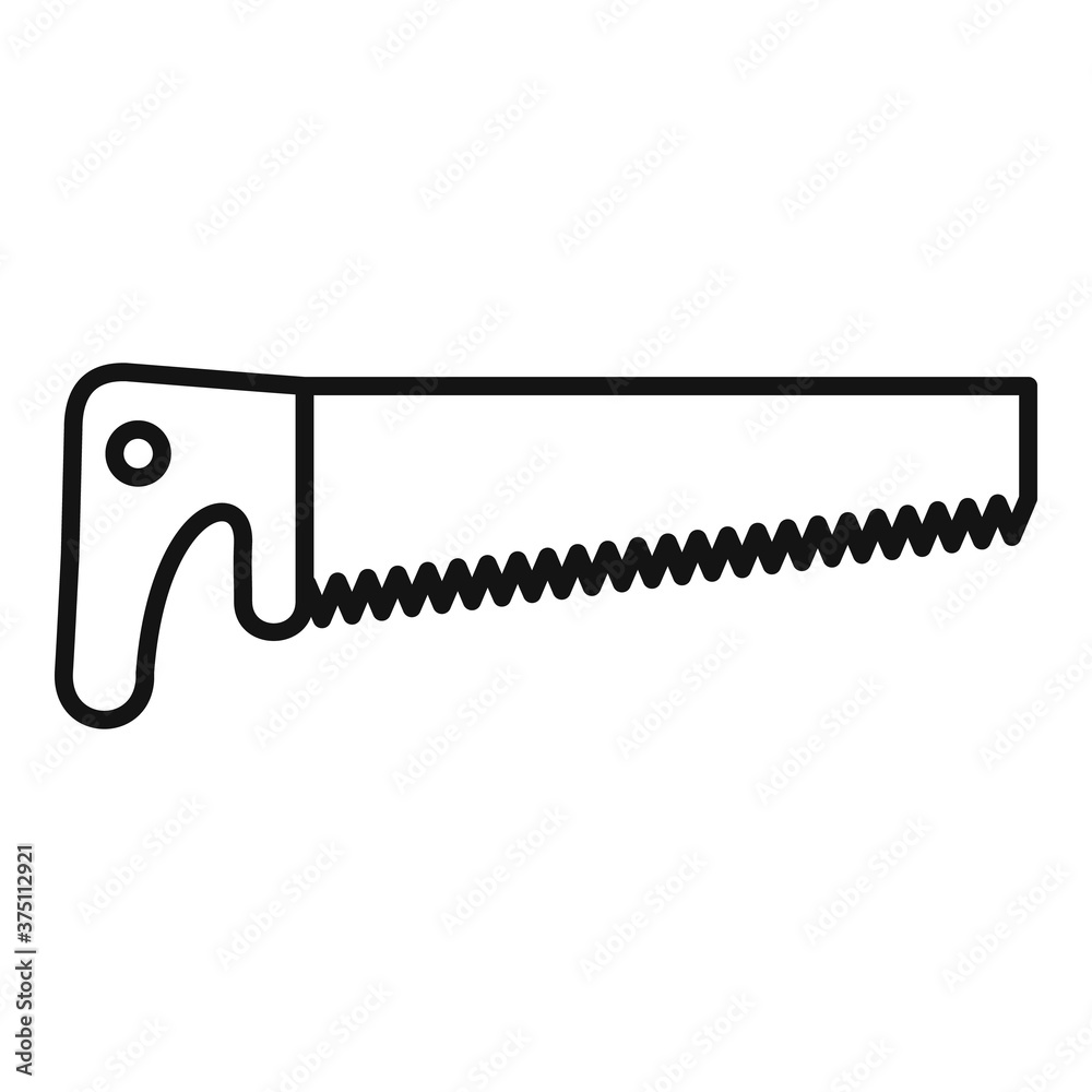 Crosscut saw icon. Outline crosscut saw vector icon for web design isolated on white background Crosscut saw icon. Outline crosscut saw vector icon for web design isolated on white background
