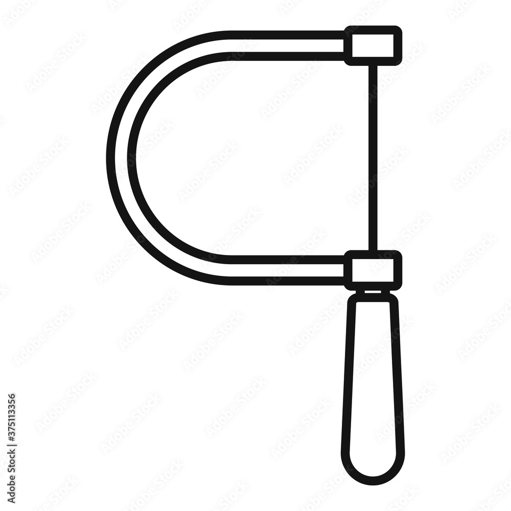 Steel coping saw icon. Outline steel coping saw vector icon for web design isolated on white background Steel coping saw icon. Outline steel coping saw vector icon for web design isolated on white background