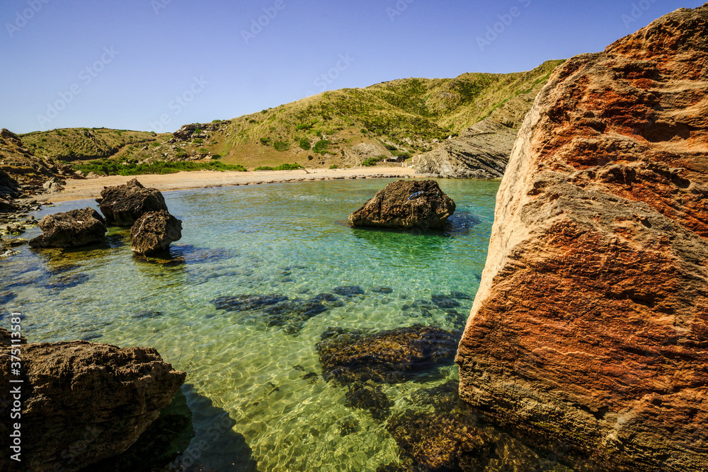 Playa de Cala En Calderer, Ferreries, Menorca, Islas Baleares, españa, europa.