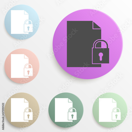 padlock badge color set. Simple glyph, flat vector of web icons for ui and ux, website or mobile application