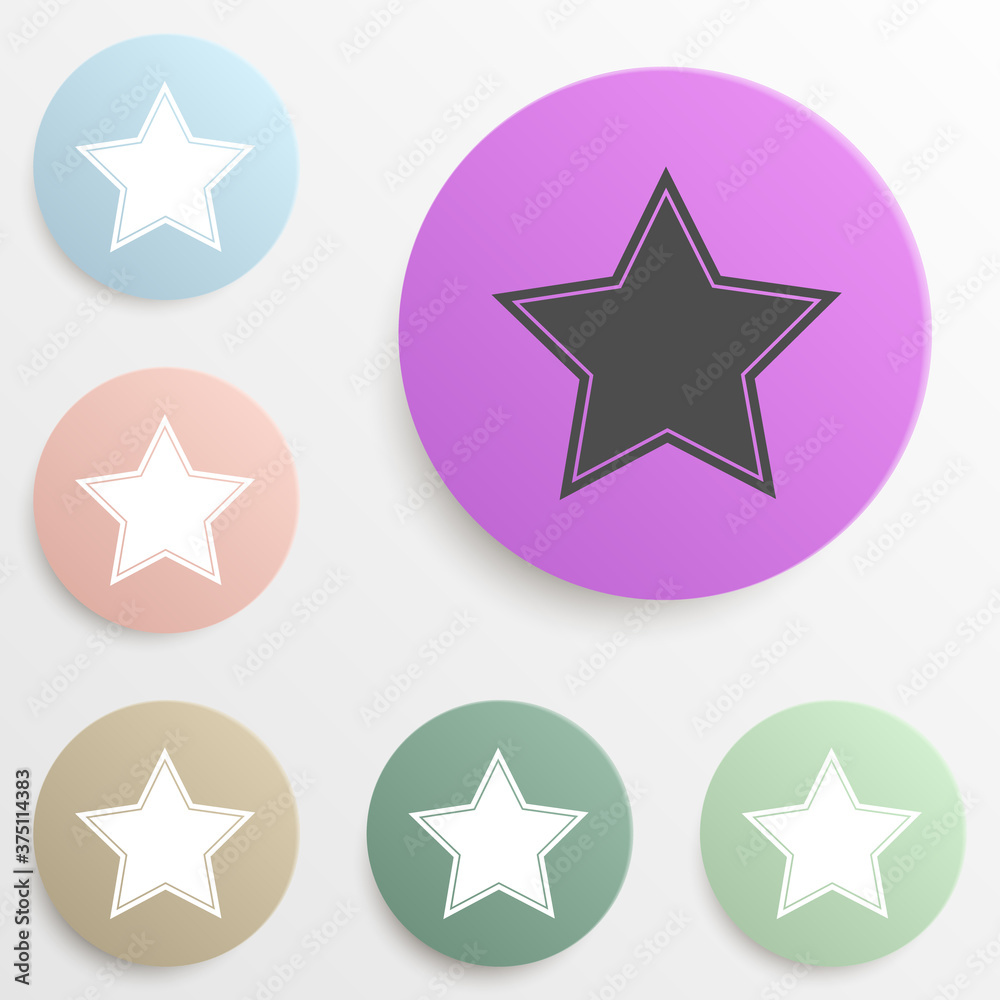Fototapeta premium star badge color set. Simple glyph, flat vector of web icons for ui and ux, website or mobile application