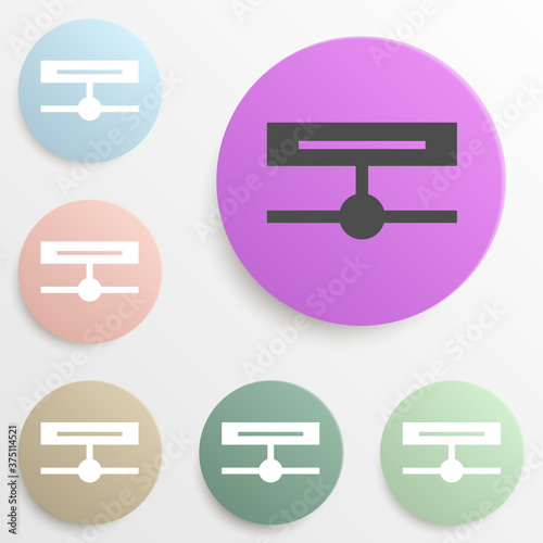 communication line badge color set. Simple glyph, flat vector of web icons for ui and ux, website or mobile application