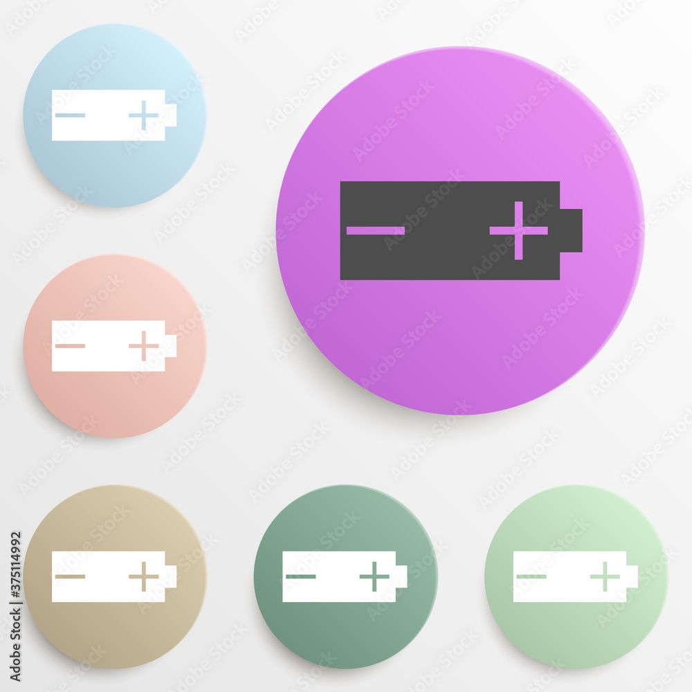 battery mark badge color set. Simple glyph, flat vector of web icons for ui and ux, website or mobile application