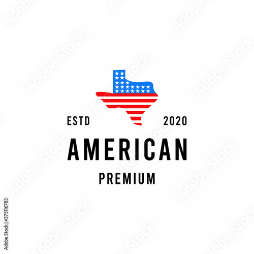 Texas America silhouette Vector Logo illustration design flag vintage