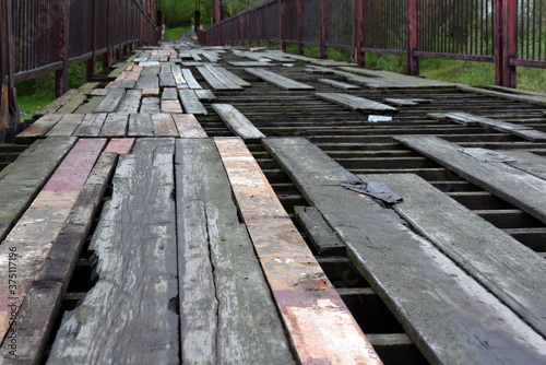 roadbed of the bridge over the river