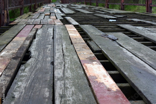 roadbed of the bridge over the river