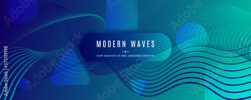 Blue Dynamic Wave. Flow 3d ...