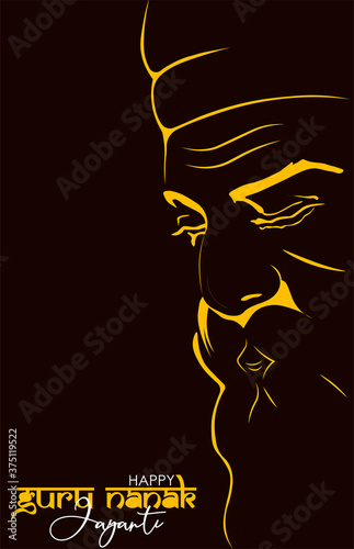 illustration of Guru Nanak Jayanti celebration.vector illustration