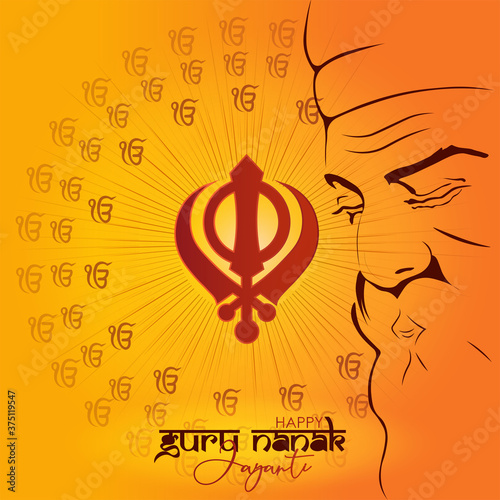 illustration of Guru Nanak Jayanti celebration.vector illustration