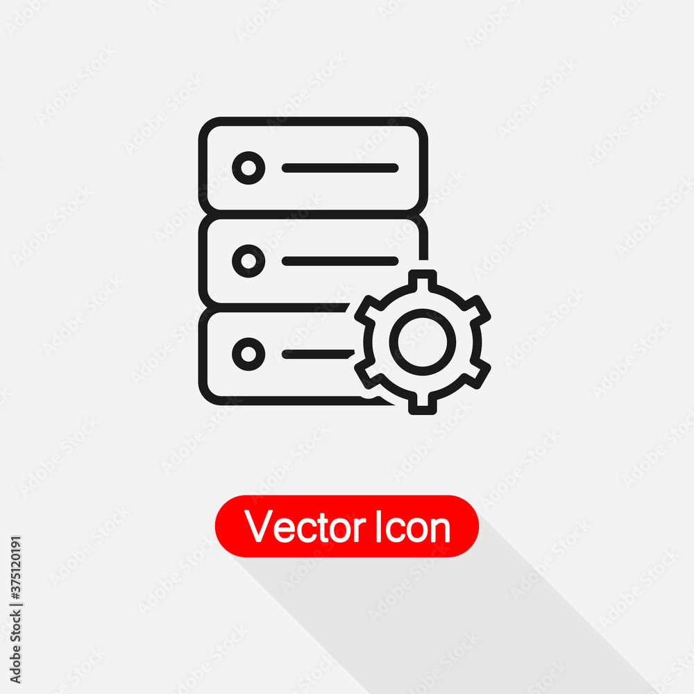 Data Center Icon, Computer Server Icon Database Settings Icon, Computer Server And Gear Icon Vector Illustration Eps10 Data Center Icon, Computer Server Icon Database Settings Icon, Computer Server And Gear Icon Vector Illustration Eps10