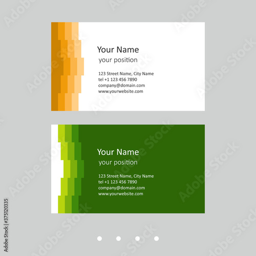 Business card template. Abstract design in two color schemes.