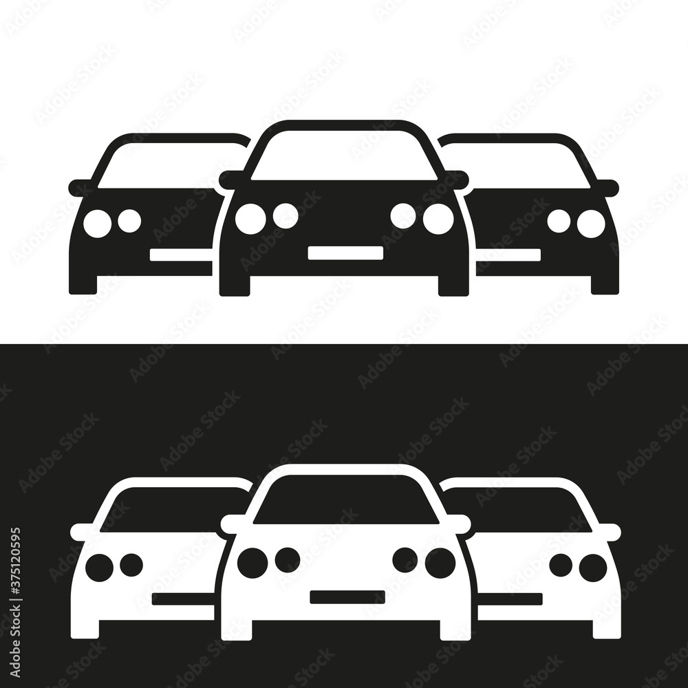 Car icons . Car . Car symbol . Black and white machines for applications and web sites. Vector illustration