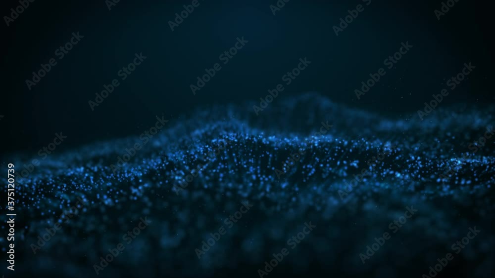 Abstract digital particle wave and light abstract background ,animation cyber or technology background.