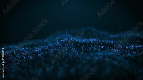 Abstract digital particle wave and light abstract background ,animation cyber or technology background.