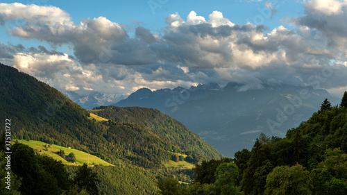 View on Swiss Alps from Leysin 