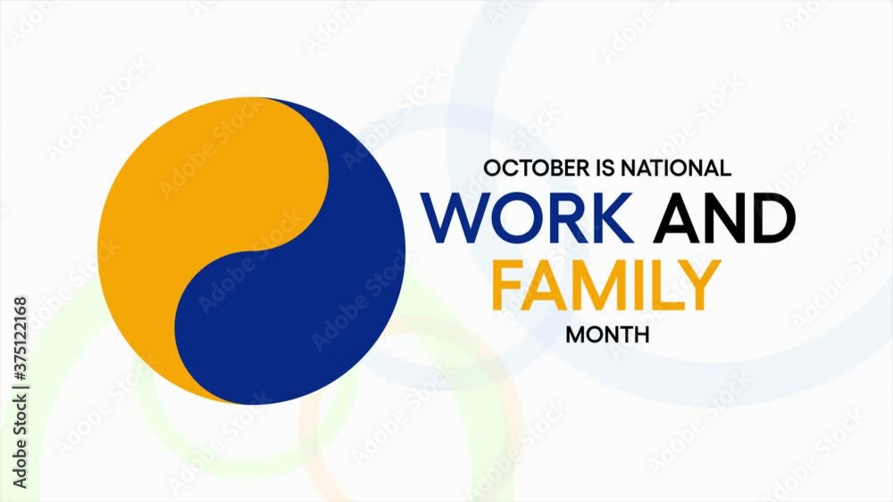 Video animation on the theme of national Work and Family month observed each year during October. 4k motion graphics. Video animation on the theme of national Work and Family month observed each year during October. 4k motion graphics.