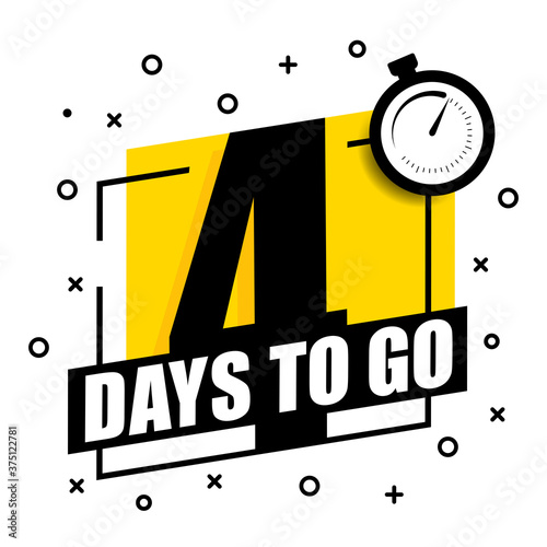 4 days to go. Vector hand drawn lettering illustration on white background.