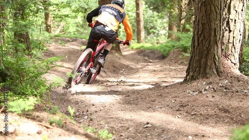 Downhill mountain biker