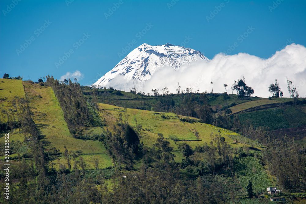 Tungurahua volcano an active volcano located in the Andean zone of Ecuador. Amazing volcanoes stock photography