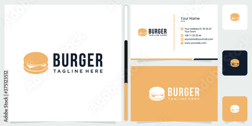 burger logo design symbol icon template business card Vector Premium